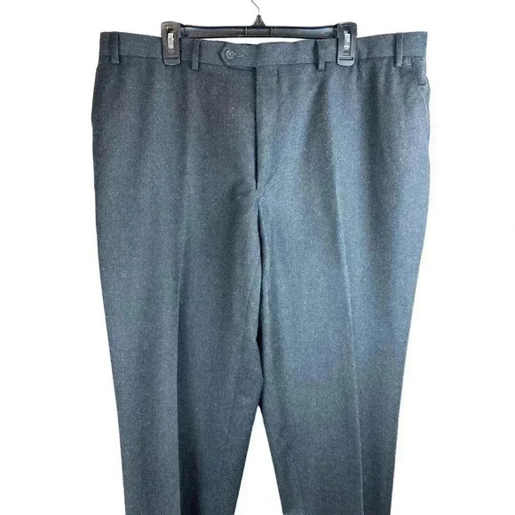 Turnbury Dress Pants Business Office 100% Wool Pleated Gray Men's Size 42 x 30 - Picture 3 of 13